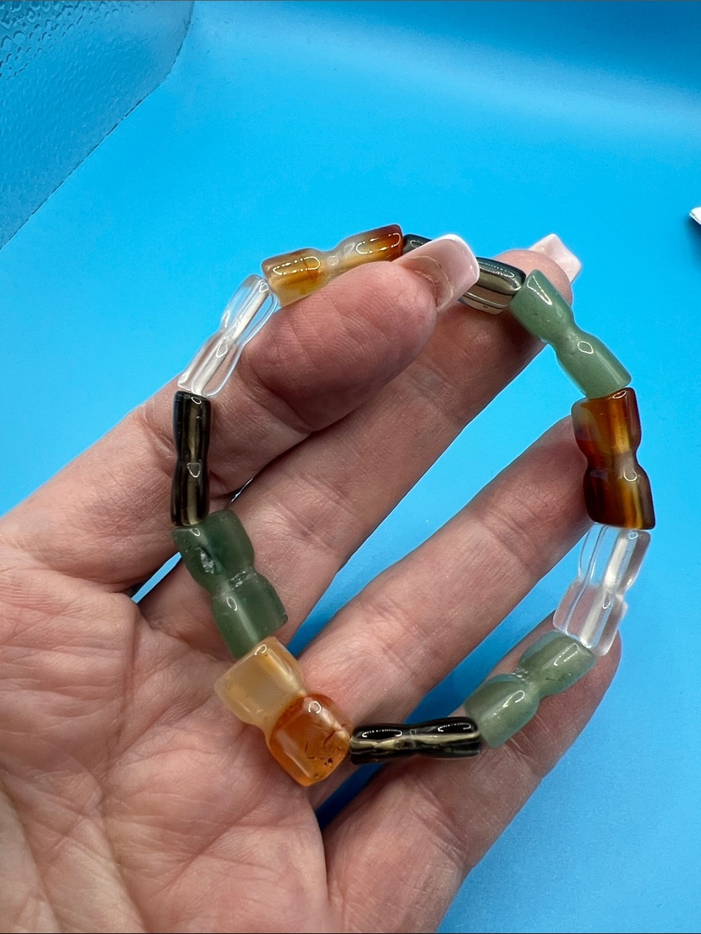 Multicolor natural stone  Bead Stretch Bracelet